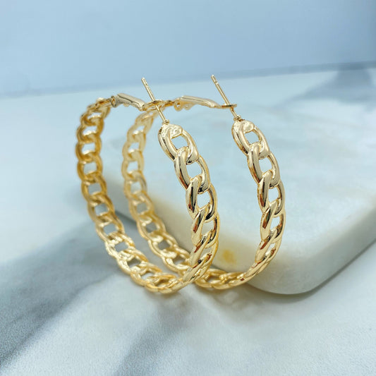 GF Hoop chain link Earrings