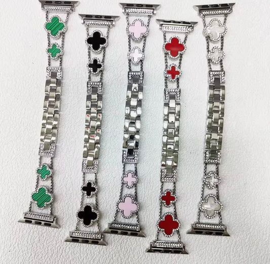 Four leaf clover with diamonds Apple Watch band