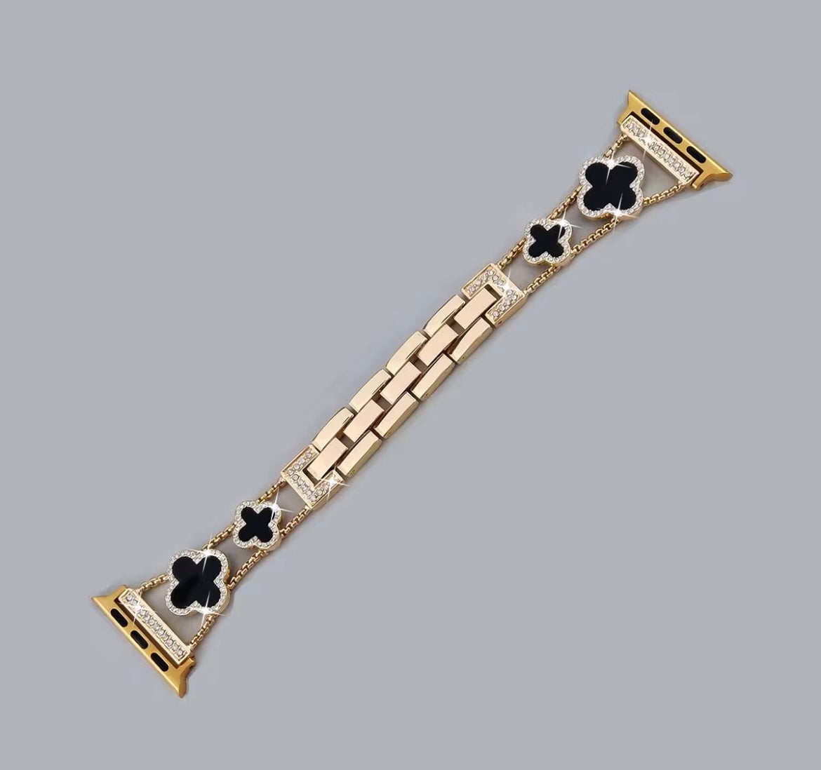 Four leaf clover with diamonds Apple Watch band