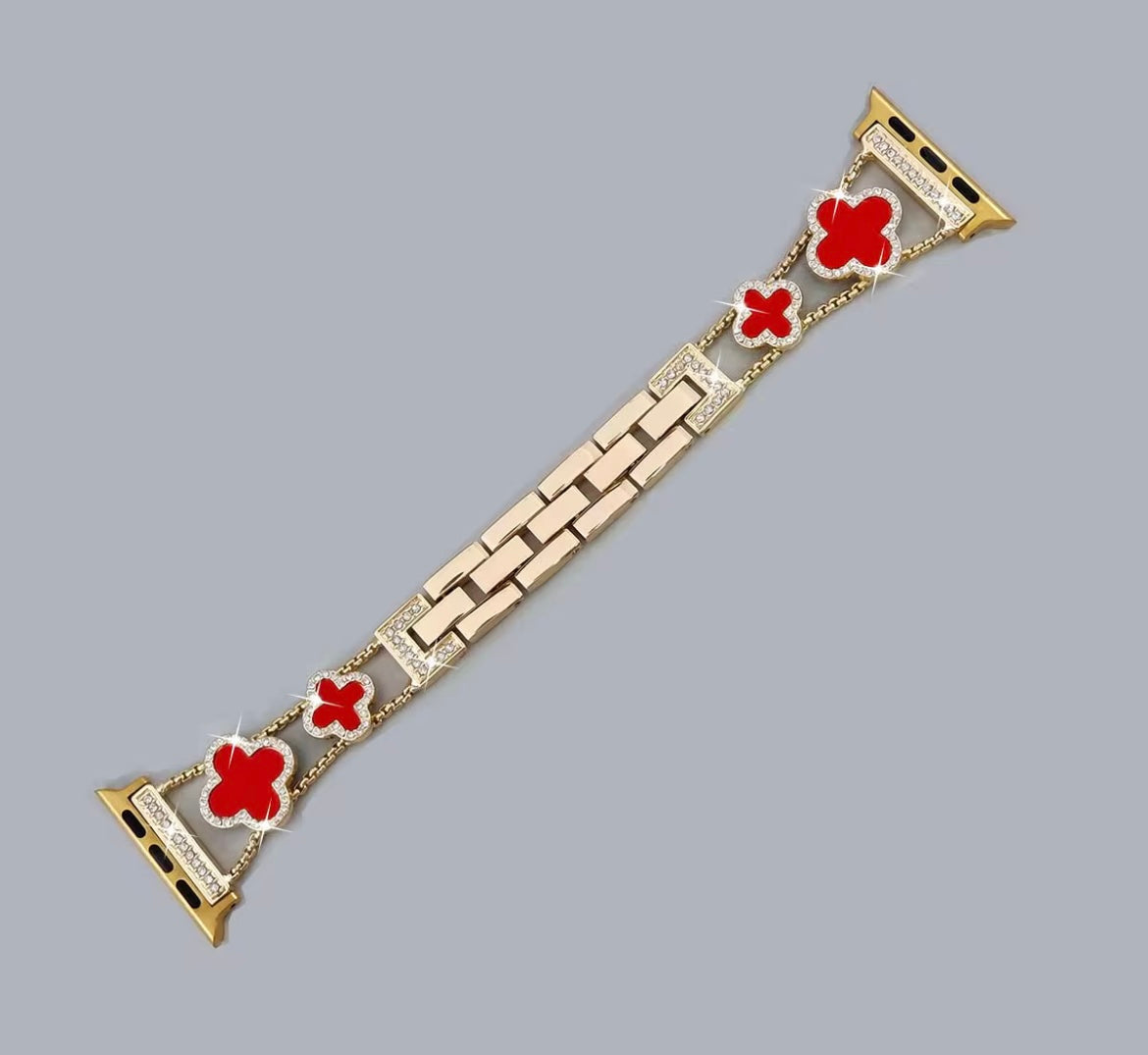 Four leaf clover with diamonds Apple Watch band