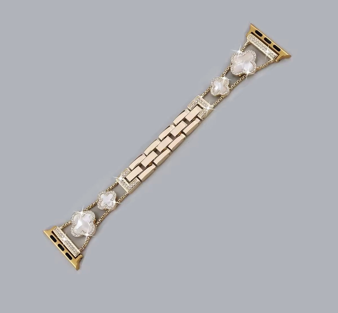 Four leaf clover with diamonds Apple Watch band