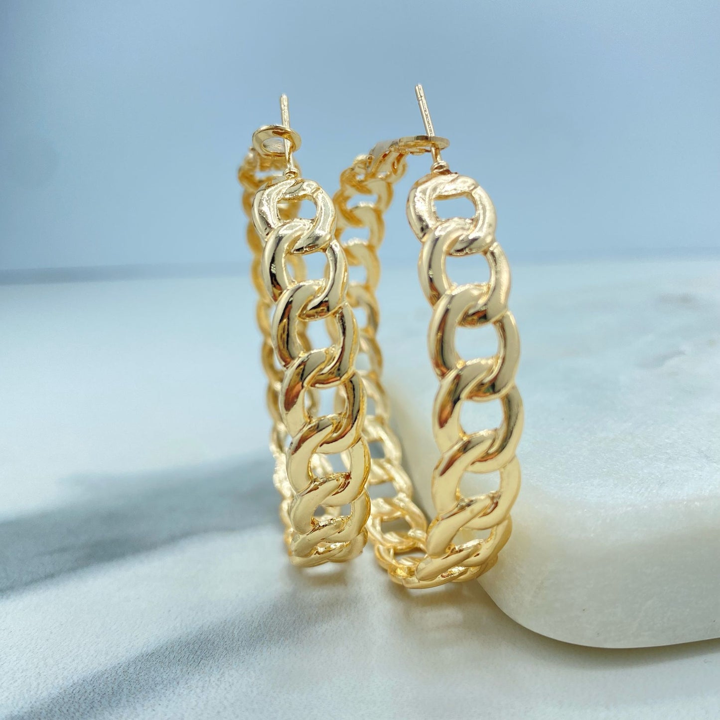 GF Hoop chain link Earrings