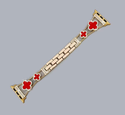 Four leaf clover with diamonds Apple Watch band