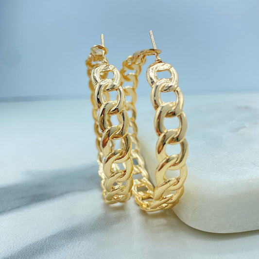 GF Hoop chain link Earrings